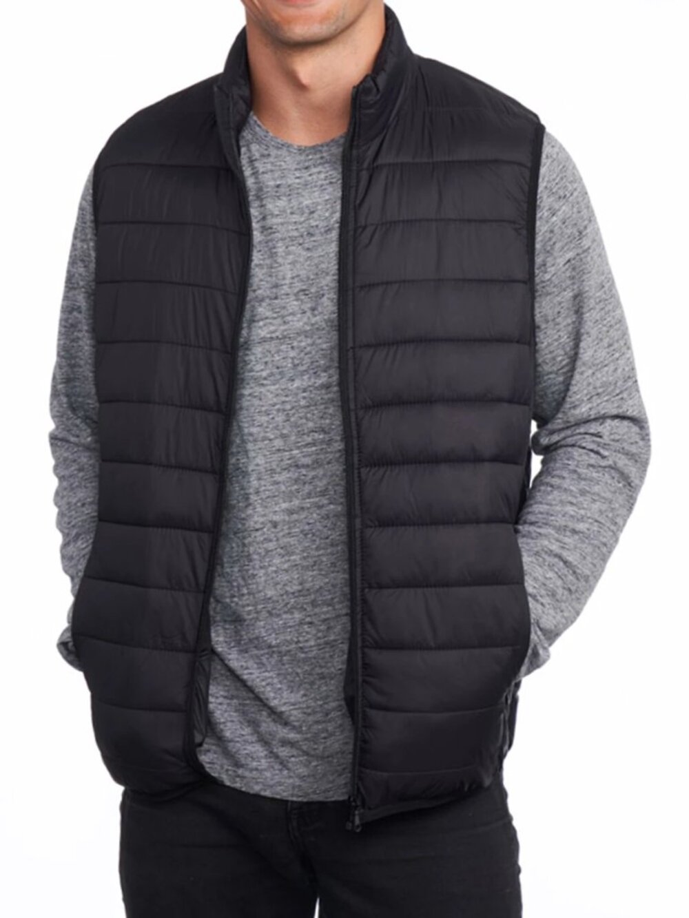 Alpine Swiss Men's Black Clark Sleeveless WP Packable Puffer Vest Size M